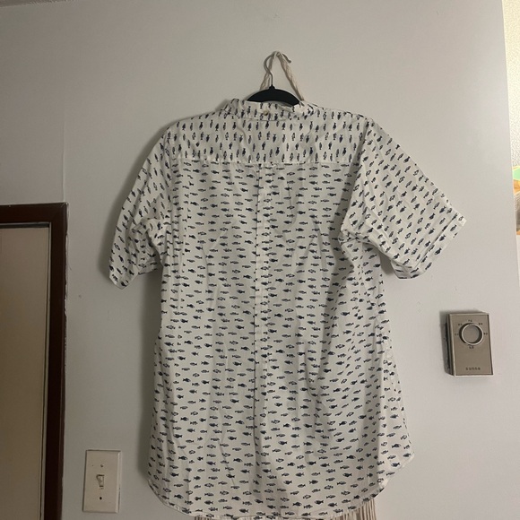 Patterned Button-Up Shirt with Fringe - Picture 2 of 2